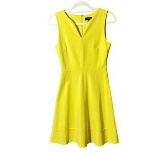 The Limited Dress Womens XS Yellow Sleeveless Fit Flare Pockets Summer‎ Dressy